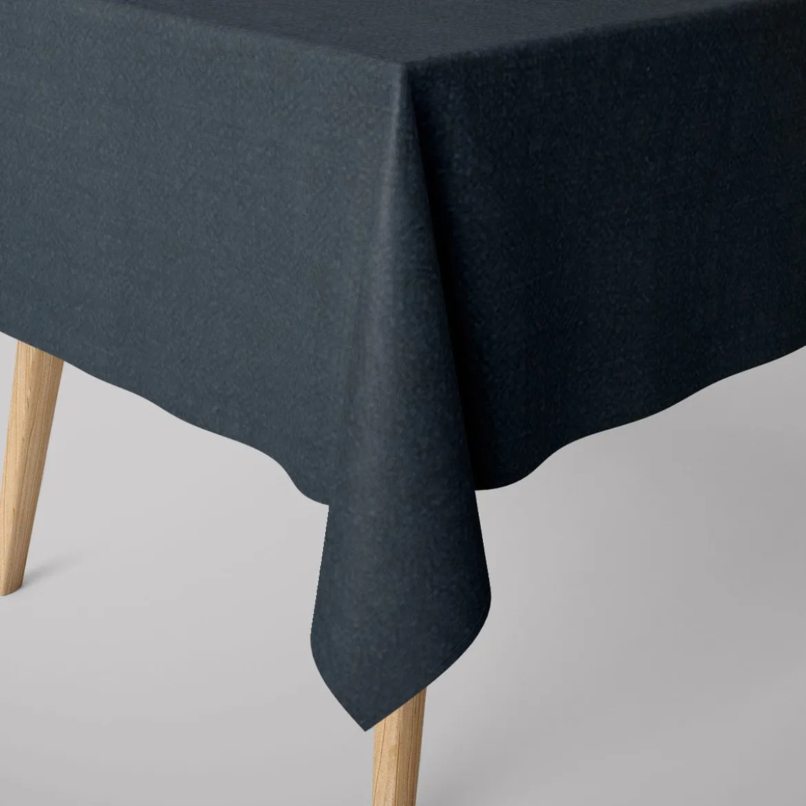 Leinenstoff mit Baumwolle in dunkelblau – pflegeleichte stone washed Meterware für Sommermode & Wohntextilien