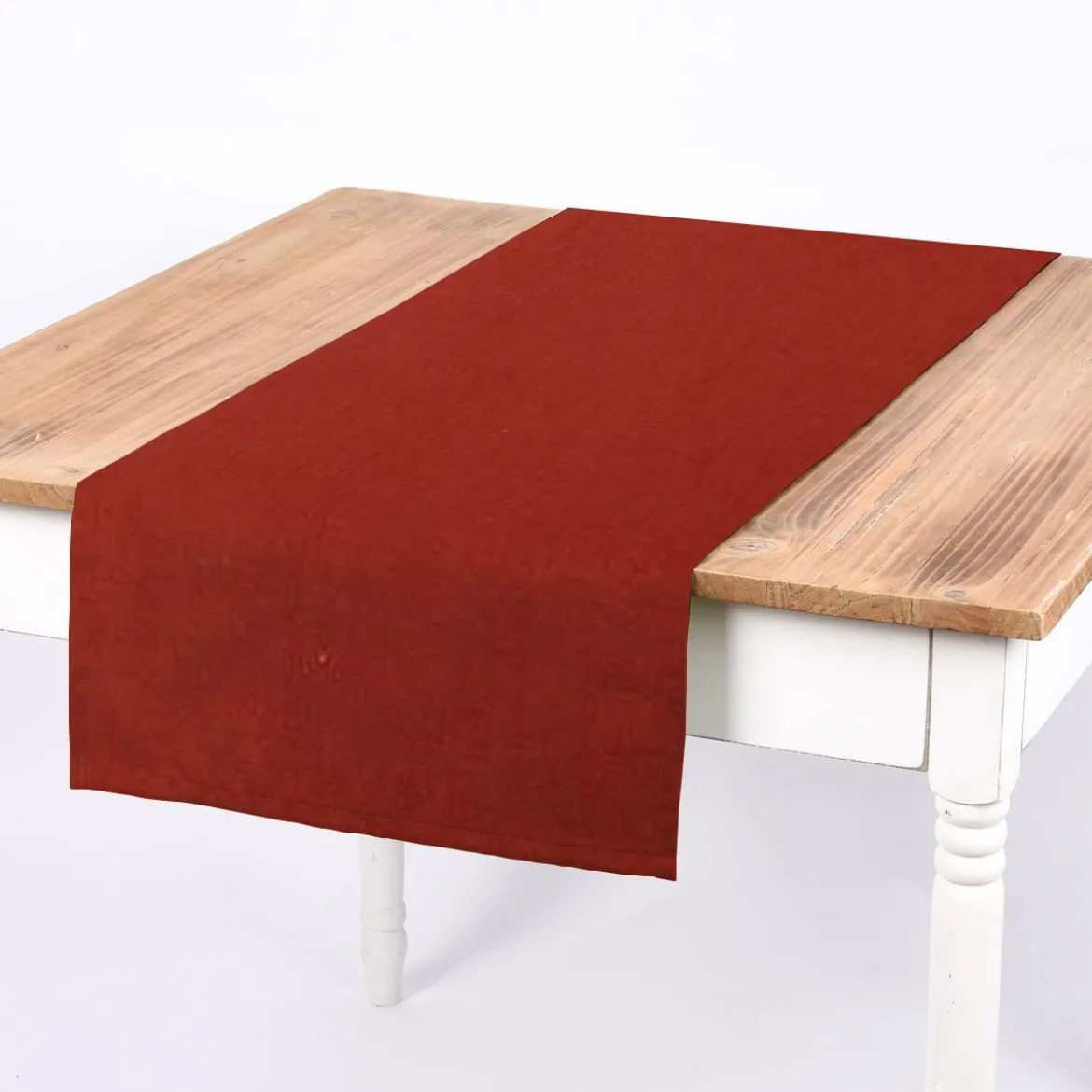 Leinenstoff mit Baumwolle in rost – pflegeleichte stone washed Meterware für Sommermode & Wohntextilien