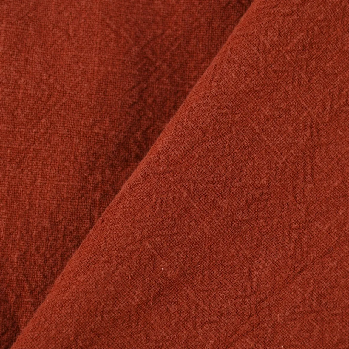 Leinenstoff mit Baumwolle in rost – pflegeleichte stone washed Meterware für Sommermode & Wohntextilien