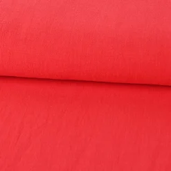 Leinenstoff mit Baumwolle in rot – pflegeleichte stone washed Meterware für Sommermode & Wohntextilien