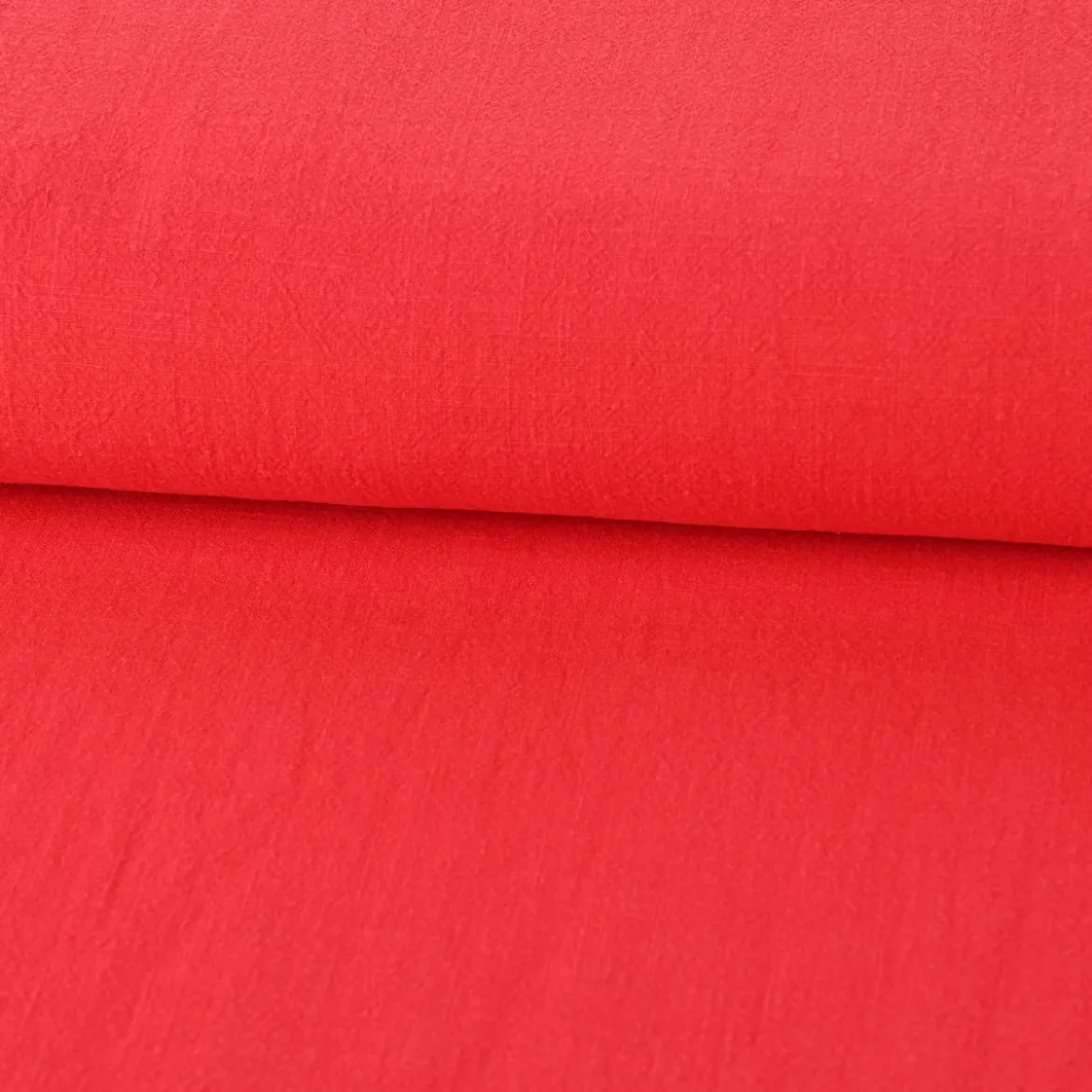 Leinenstoff mit Baumwolle in rot – pflegeleichte stone washed Meterware für Sommermode & Wohntextilien