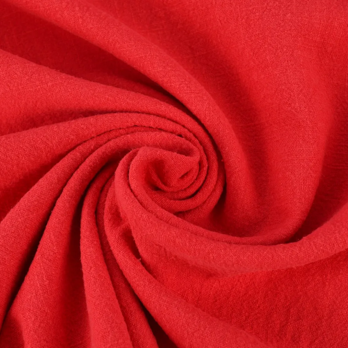 Leinenstoff mit Baumwolle in rot – pflegeleichte stone washed Meterware für Sommermode & Wohntextilien