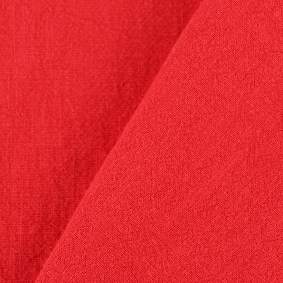 Leinenstoff mit Baumwolle in rot – pflegeleichte stone washed Meterware für Sommermode & Wohntextilien