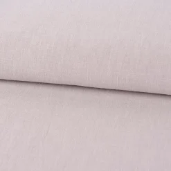 Leinenstoff mit Baumwolle in hellgrau – pflegeleichte stone washed Meterware für Sommermode & Wohntextilien