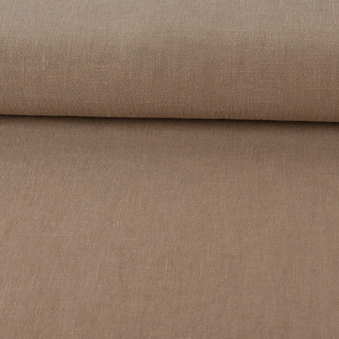 Leinenstoff mit Baumwolle in Taupe stone washed 140cm Stoffbreite
