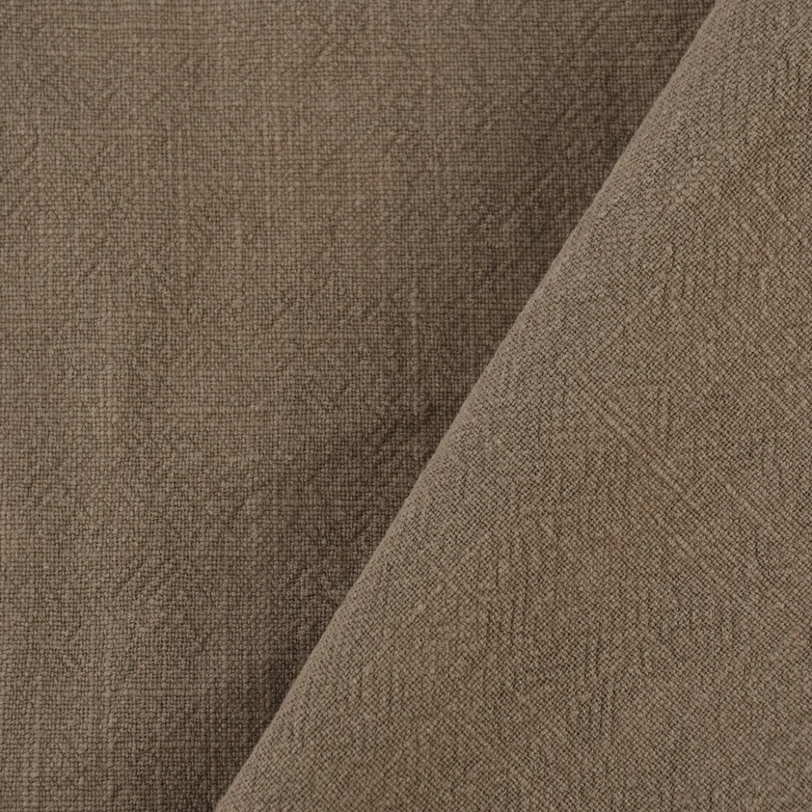 Leinenstoff mit Baumwolle in Taupe stone washed 140cm Stoffbreite