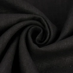 Leinenstoff mit Baumwolle vorgewaschen einfarbig schwarz 1,40m Breite
