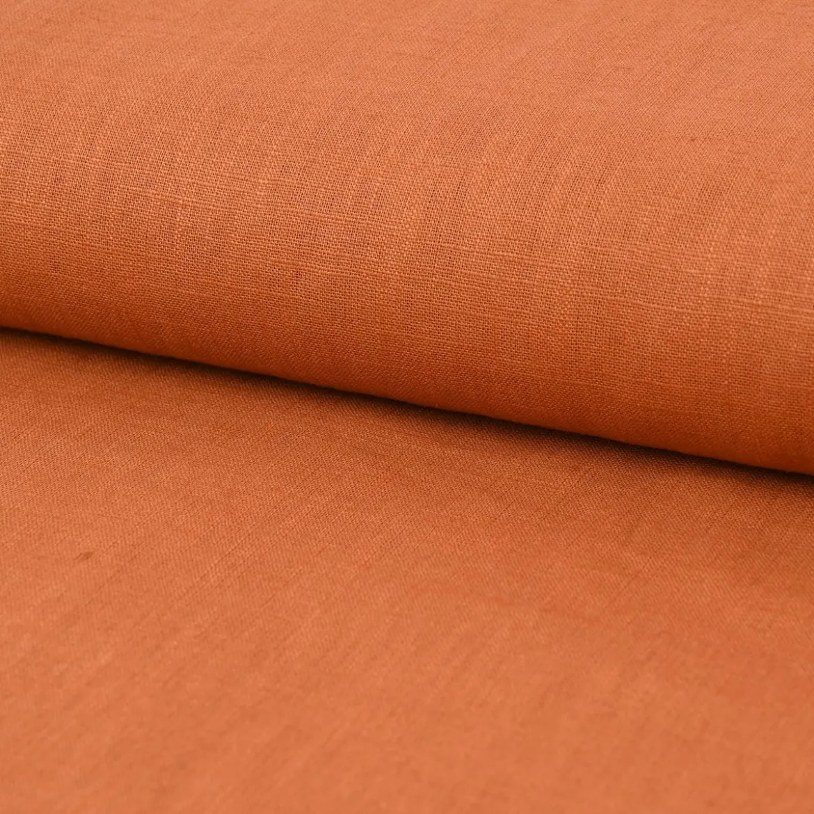 Leinenstoff mit Baumwolle vorgewaschen einfarbig cognac braun 1,40m Breite