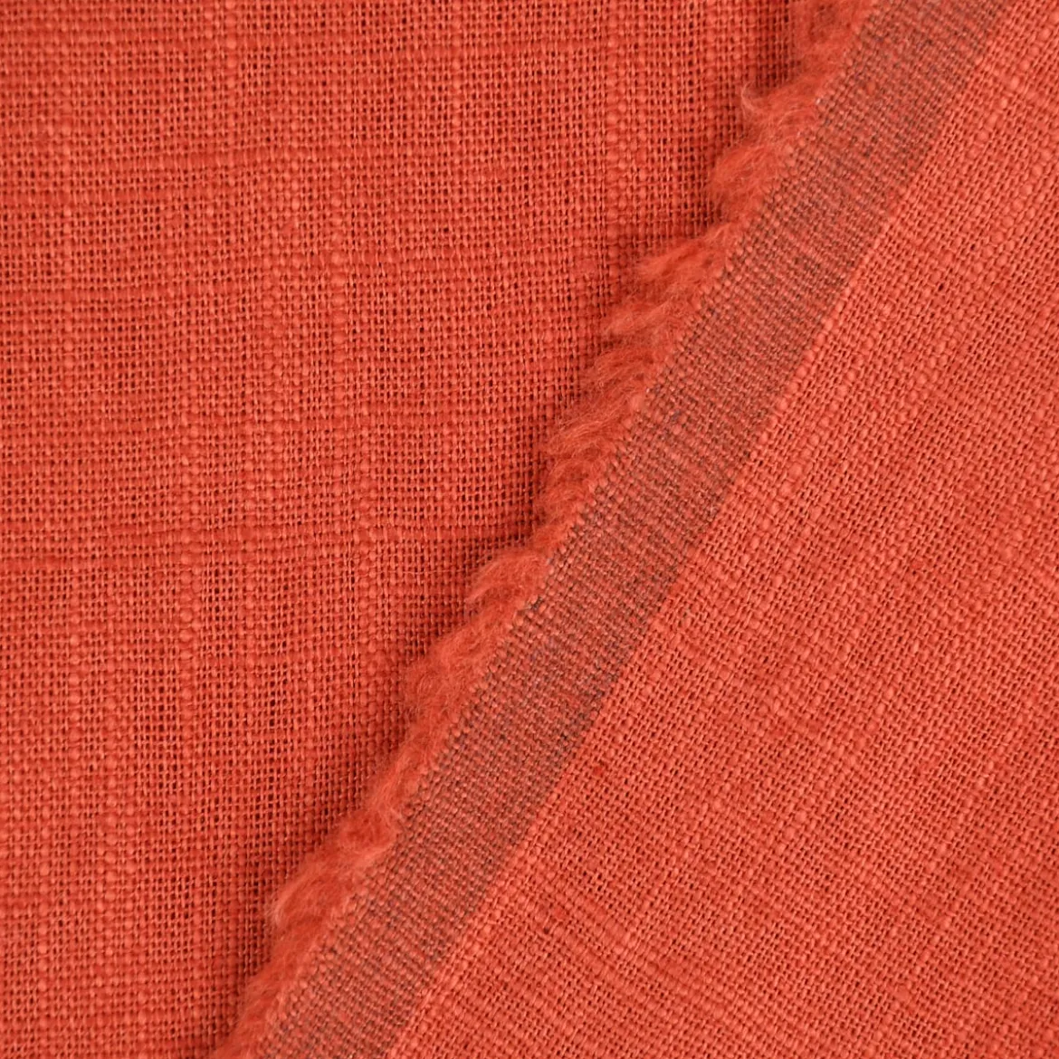 Leinenstoff mit Baumwolle vorgewaschen einfarbig terrakotta 1,40m Breite