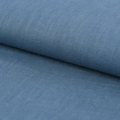 Leinenstoff mit Baumwolle vorgewaschen einfarbig jeans blau 1,40m Breite