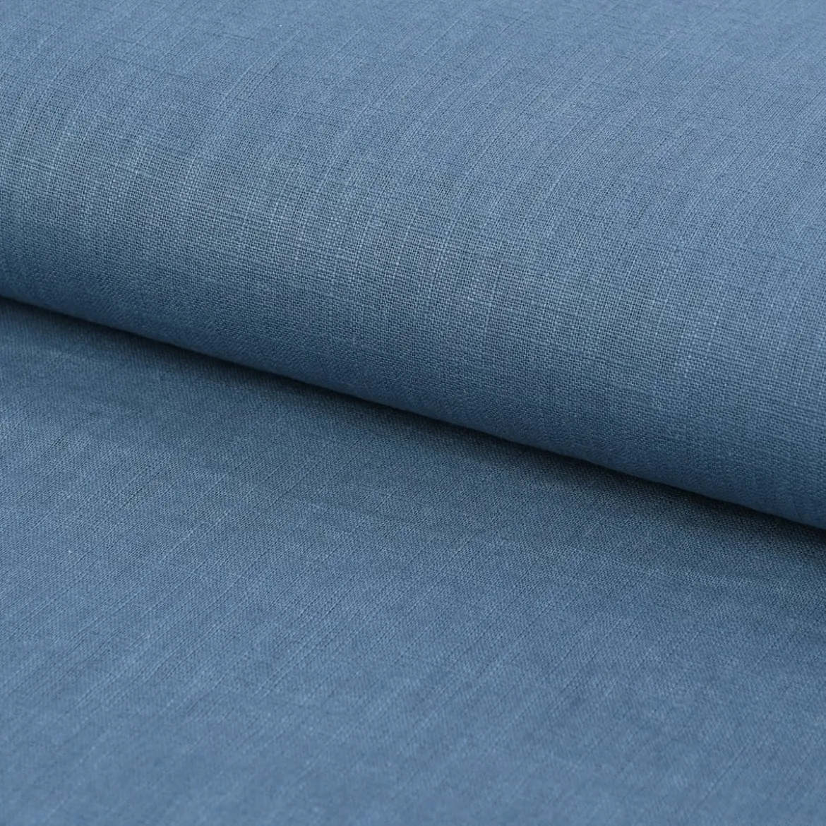 Leinenstoff mit Baumwolle vorgewaschen einfarbig jeans blau 1,40m Breite