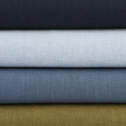 Leinenstoff mit Baumwolle vorgewaschen einfarbig jeans blau 1,40m Breite