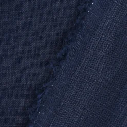 Leinenstoff mit Baumwolle vorgewaschen einfarbig dunkelblau 1,40m Breite