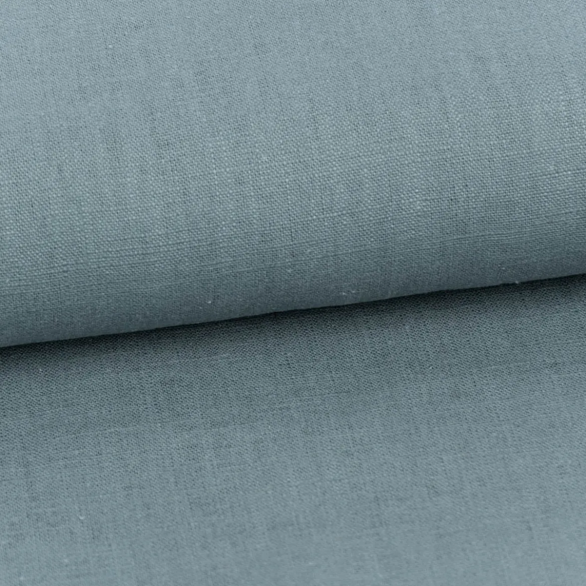 Leinenstoff mit Baumwolle vorgewaschen einfarbig rauch blau 1,40m Breite