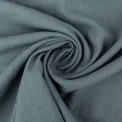 Leinenstoff mit Baumwolle vorgewaschen einfarbig rauch blau 1,40m Breite