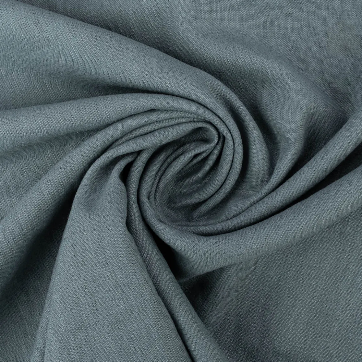 Leinenstoff mit Baumwolle vorgewaschen einfarbig rauch blau 1,40m Breite