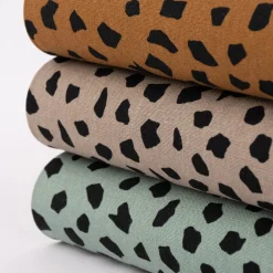 Leinenstoff mit Viskoseanteil Dots abstrakte Punkte taupe 1,35m Breite