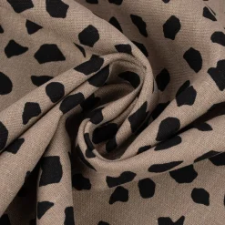 Leinenstoff mit Viskoseanteil Dots abstrakte Punkte taupe 1,35m Breite