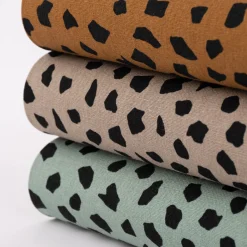 Leinenstoff mit Viskoseanteil Dots abstrakte Punkte braun 1,35m Breite