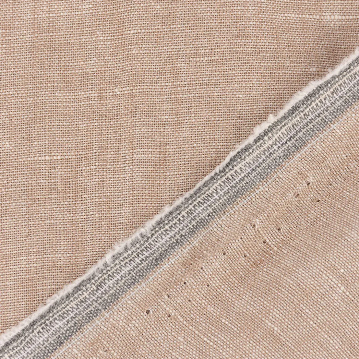 Leinenstoff Reinleinen 100% Linnen Georgio uni camel beige meliert 1,37m Breite