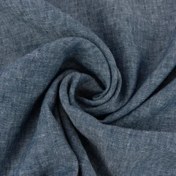 Leinenstoff Reinleinen 100% Linnen Georgio uni jeansblau meliert 1,37m Breite