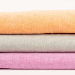 Leinenstoff Reinleinen 100% Linnen Georgio uni orange meliert 1,35m Breite