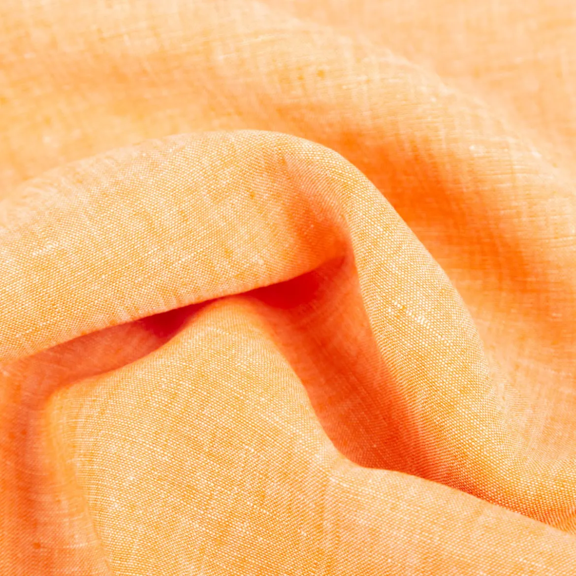 Leinenstoff Reinleinen 100% Linnen Georgio uni orange meliert 1,35m Breite