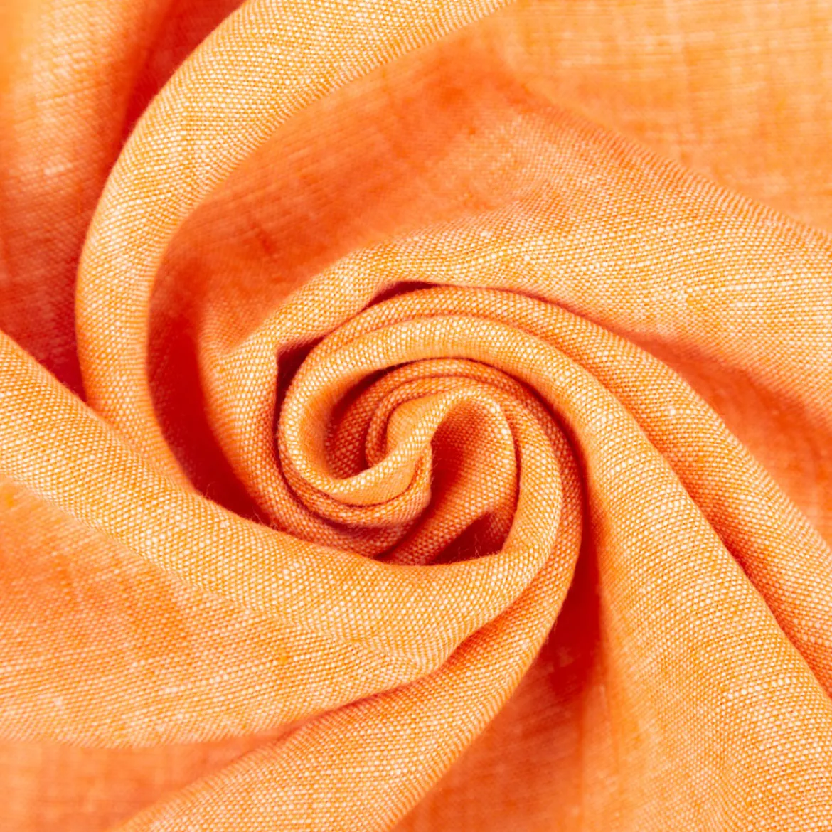 Leinenstoff Reinleinen 100% Linnen Georgio uni orange meliert 1,35m Breite