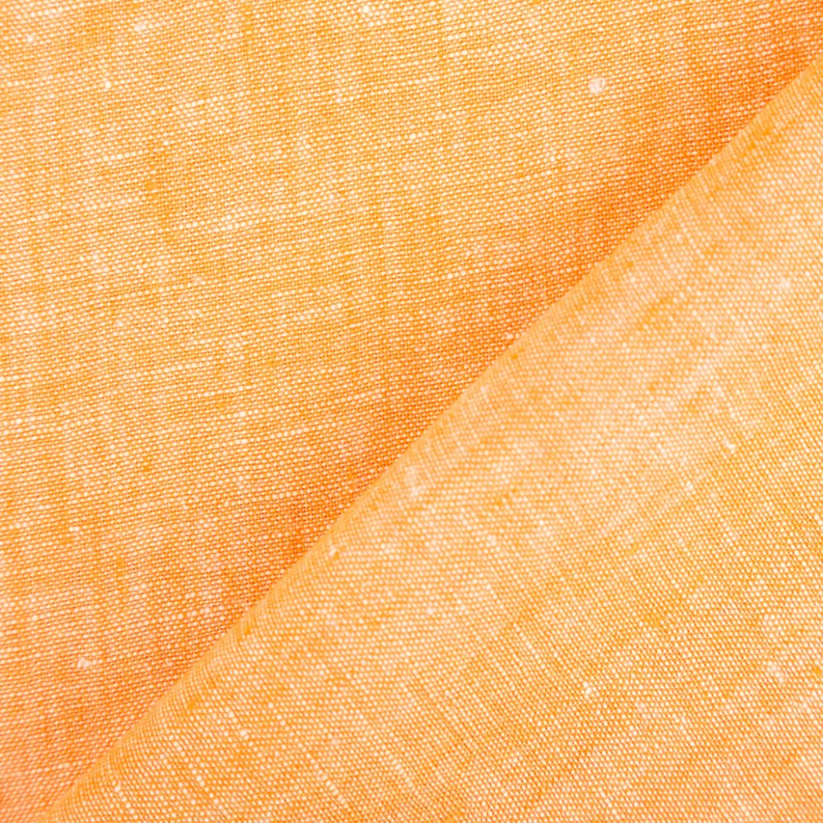 Leinenstoff Reinleinen 100% Linnen Georgio uni orange meliert 1,35m Breite