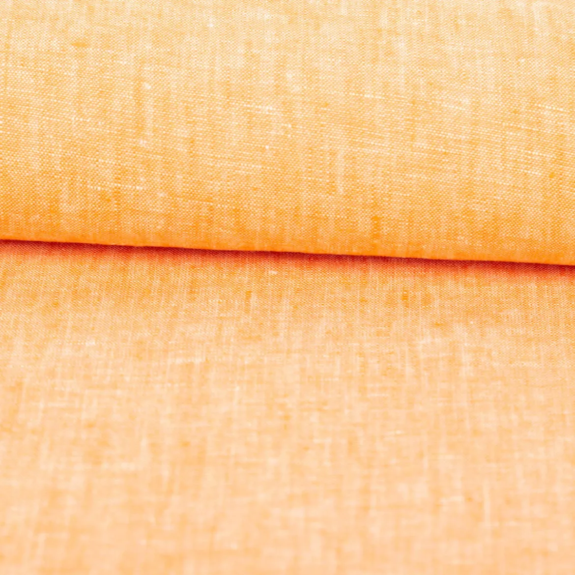 Leinenstoff Reinleinen 100% Linnen Georgio uni orange meliert 1,35m Breite