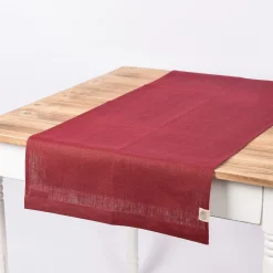 Leinentischläufer Tischläufer Erik 1-lagig 47x150cm wine dunkelrot