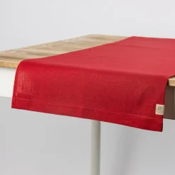 Leinentischläufer Tischläufer Erik 1-lagig 47x150cm rot