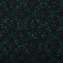 LeQuilt Patchworkstoff Baumwollstoff Popeline Kijani Ethno Rauten petrol 115cm Breite