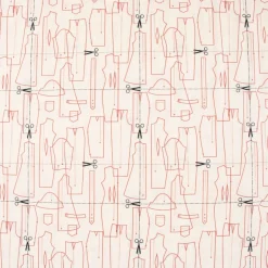 LeQuilt Patchworkstoff Baumwollstoff Popeline Tailleur Schnittmusterteile Scheren creme 115cm Breite
