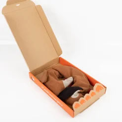 Leschi ® Wärmekissen Hund Bobby goldbraun 100% Bioweizenfüllung