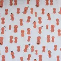 Lillestoff Bio Baumwollstoff Erdnüsschen Erdnuss Hut Pünktchen hellblau braun 1,5m Breite