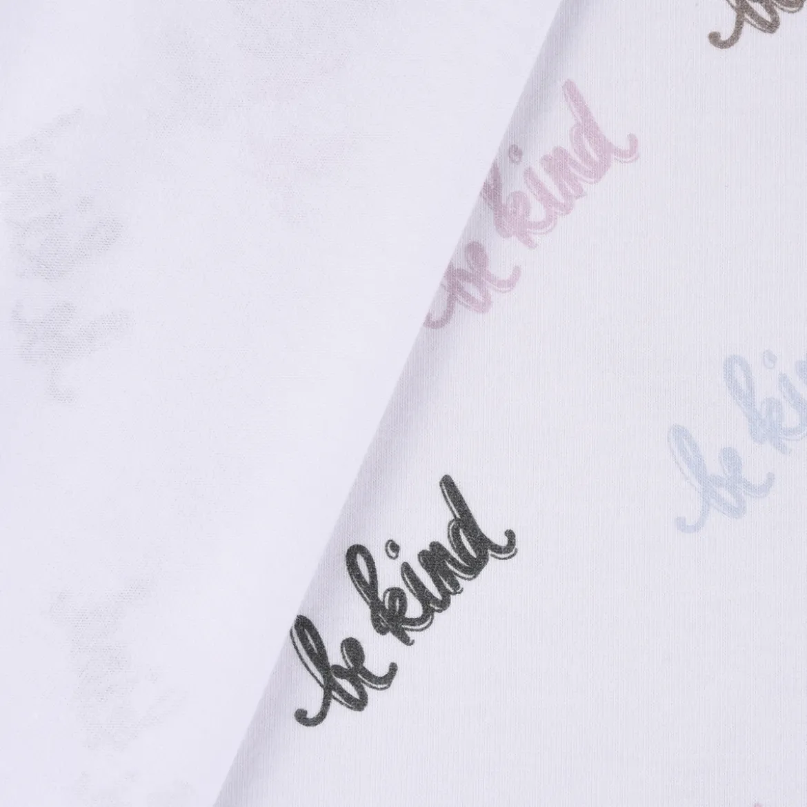 Lillestoff Bio Jersey Freundliche Welt be kind beige blau rosa 1,5m Breite