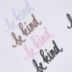 Lillestoff Bio Jersey Freundliche Welt be kind beige blau rosa 1,5m Breite