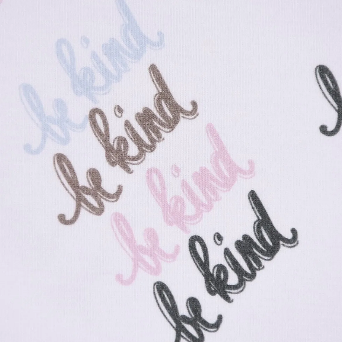 Lillestoff Bio Jersey Freundliche Welt be kind beige blau rosa 1,5m Breite
