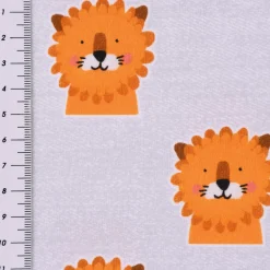 Lillestoff Bio Jersey Mr. Leo Löwe grau orange 1,5m Breite