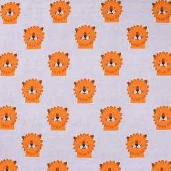 Lillestoff Bio Jersey Mr. Leo Löwe grau orange 1,5m Breite