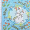 Lillestoff Bio-Jersey organic Jersey Buntes Glück Hase Blumen blau 1,5m Breite