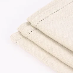 Linen & More 3er Set Geschirrtücher Indi einfarbig ivory 50x70cm