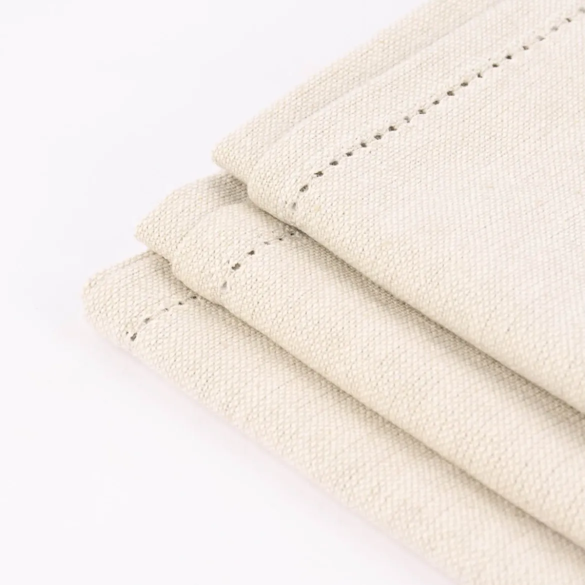 Linen & More 3er Set Geschirrtücher Indi einfarbig ivory 50x70cm