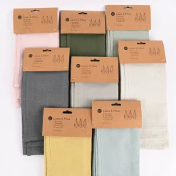 Linen & More 3er Set Geschirrtücher Indi einfarbig grau 50x70cm
