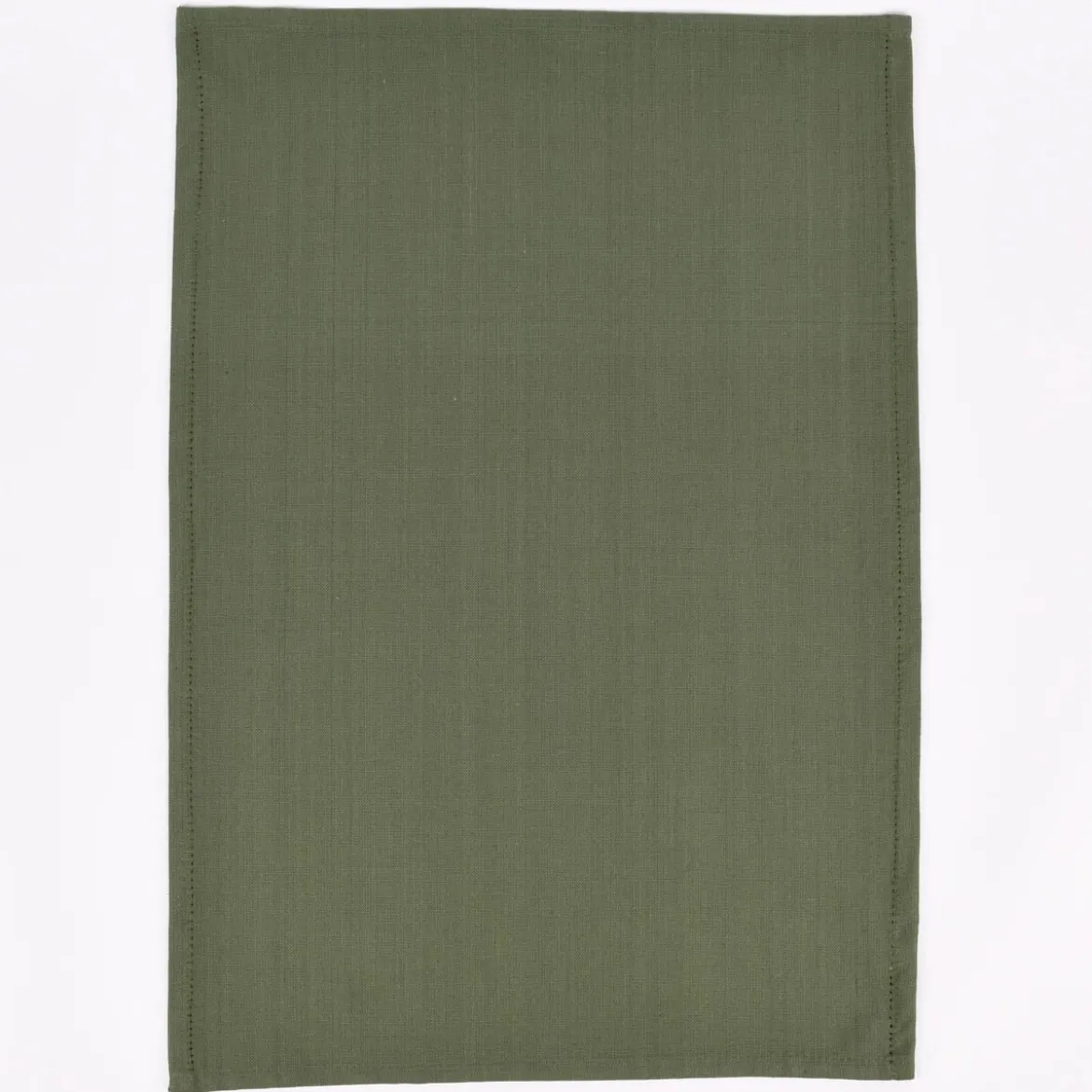 Linen & More 3er Set Geschirrtücher Indi einfarbig army grün 50x70cm