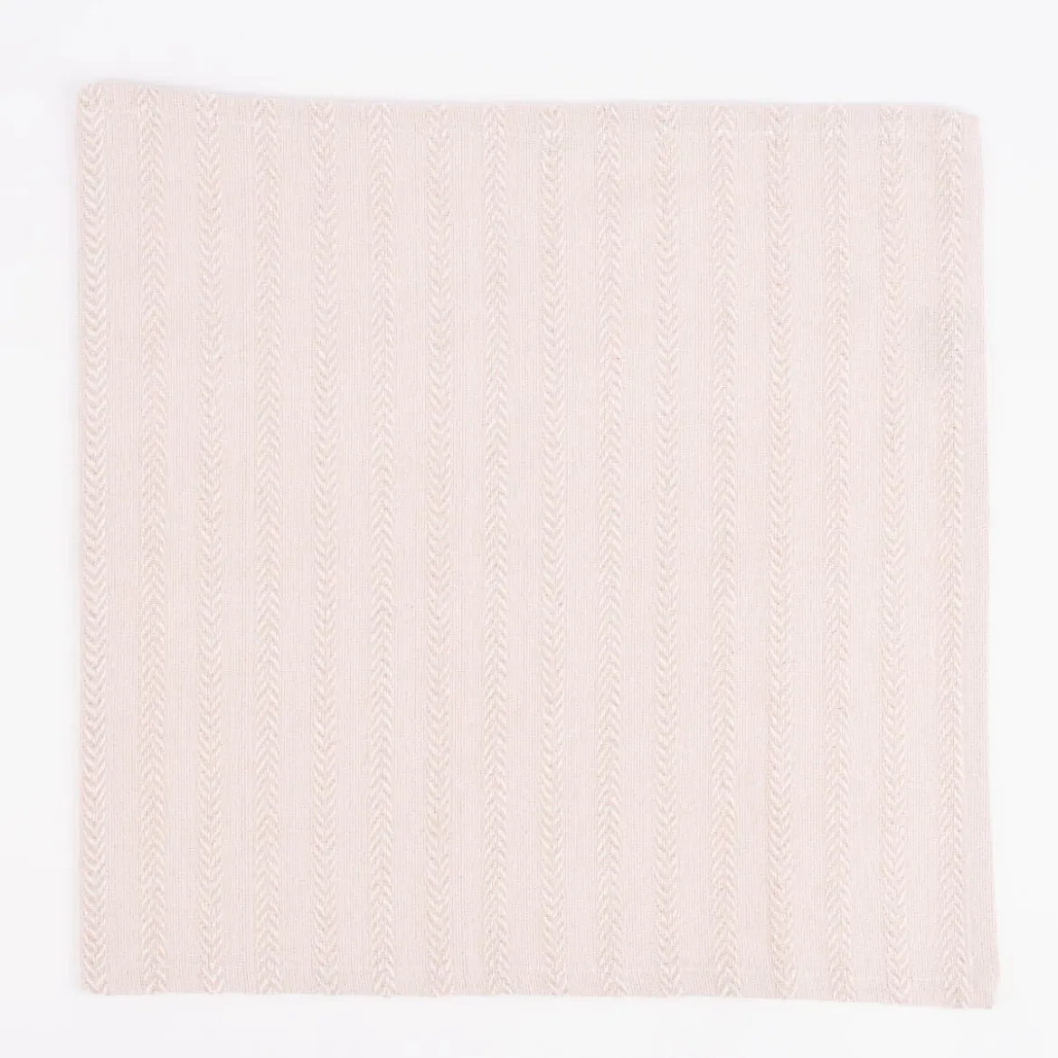 Linen & More 2er Set Stoffservietten Fischgrätmuster Metallic rosa 40x40cm