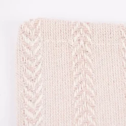 Linen & More 2er Set Stoffservietten Fischgrätmuster Metallic rosa 40x40cm