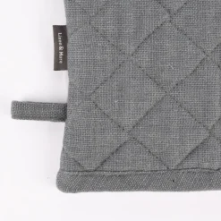Linen & More Ofenhandschuh Indi Einheitsgröße einfarbig grau 18x33cm