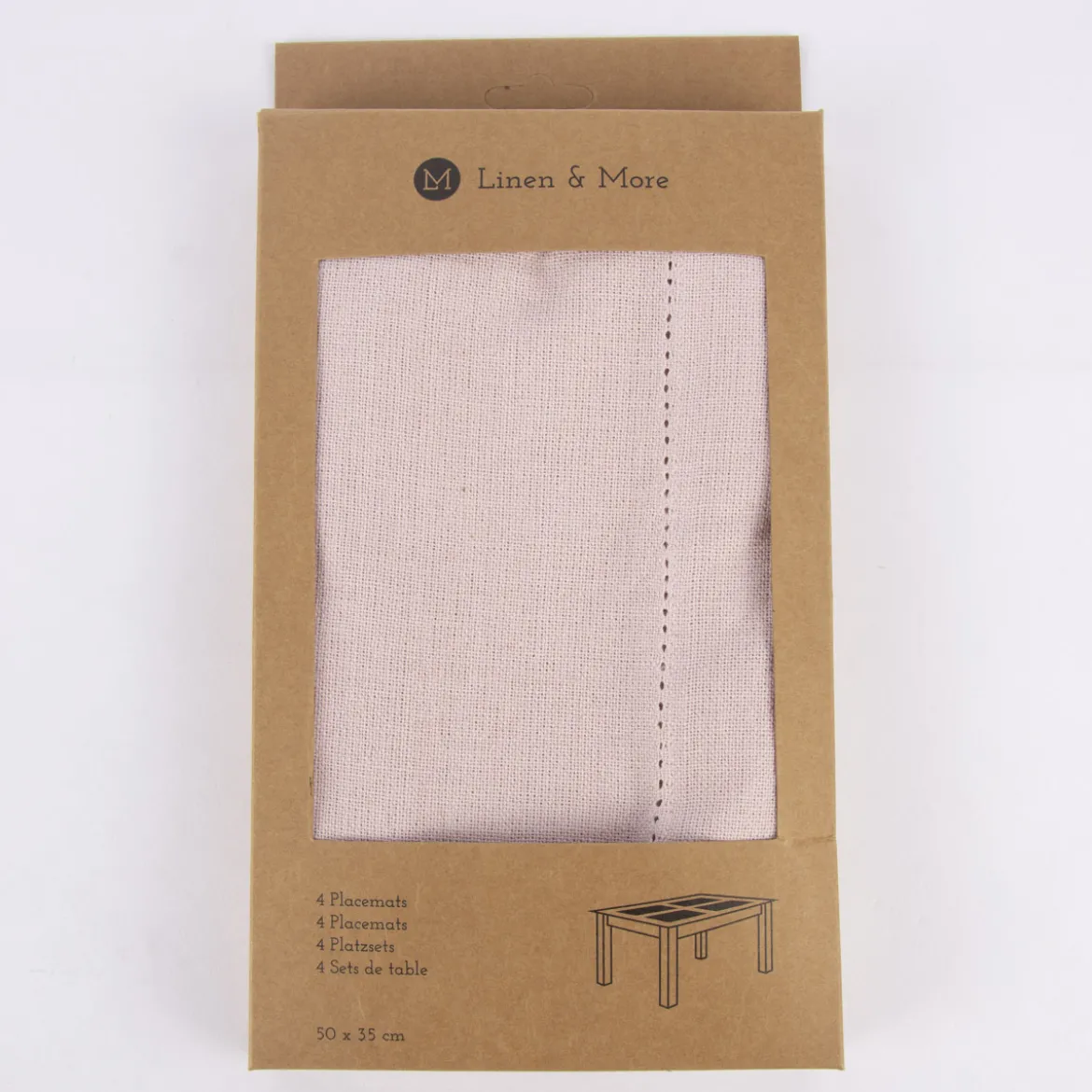 Linen & More Platzset 4er Set Indi einfarbig hellrosa 50x35cm